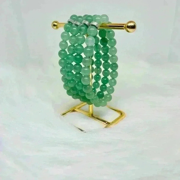 Natural Green Aventurine Beaded Bracelet - Picture 6 of 7